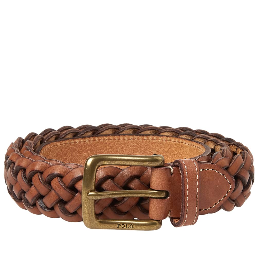 Polo Ralph Lauren Leather Woven Belt Saddle | END. (US)