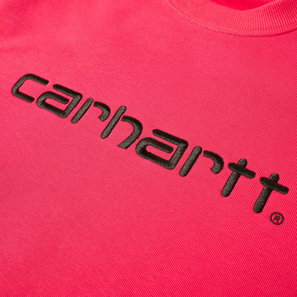Carhartt WIP Logo Sweat Ruby Pink & Black | END.