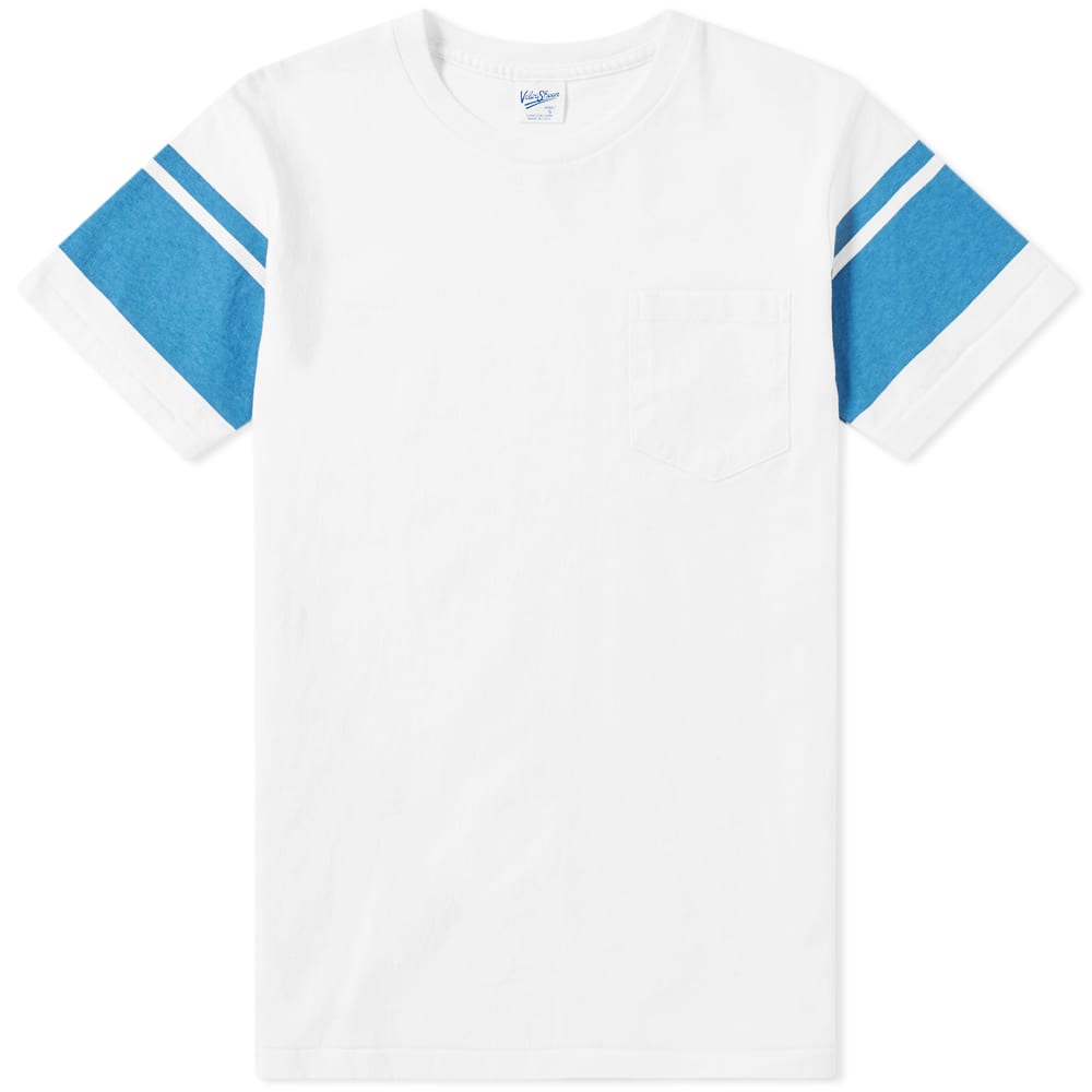 Velva Sheen Arm Stripe Tee White & Navy END. (UK)