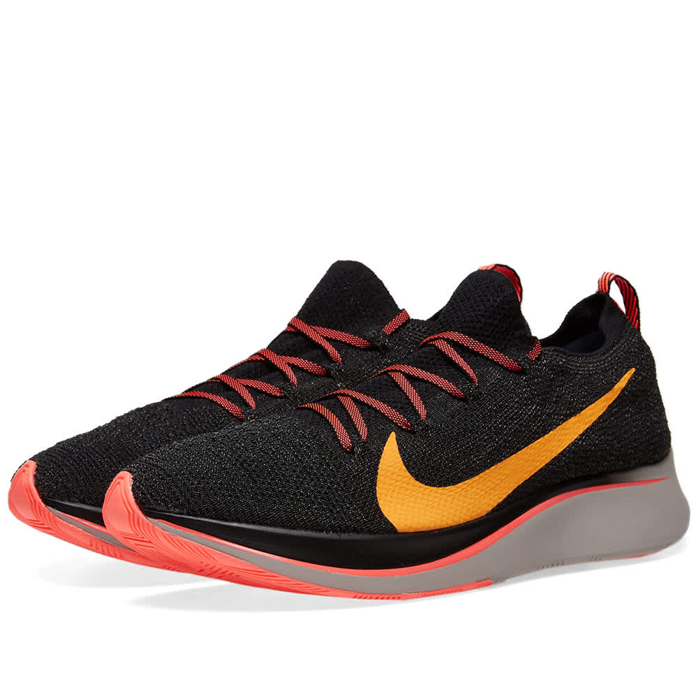 Nike zoom fly flyknit black orange clearance