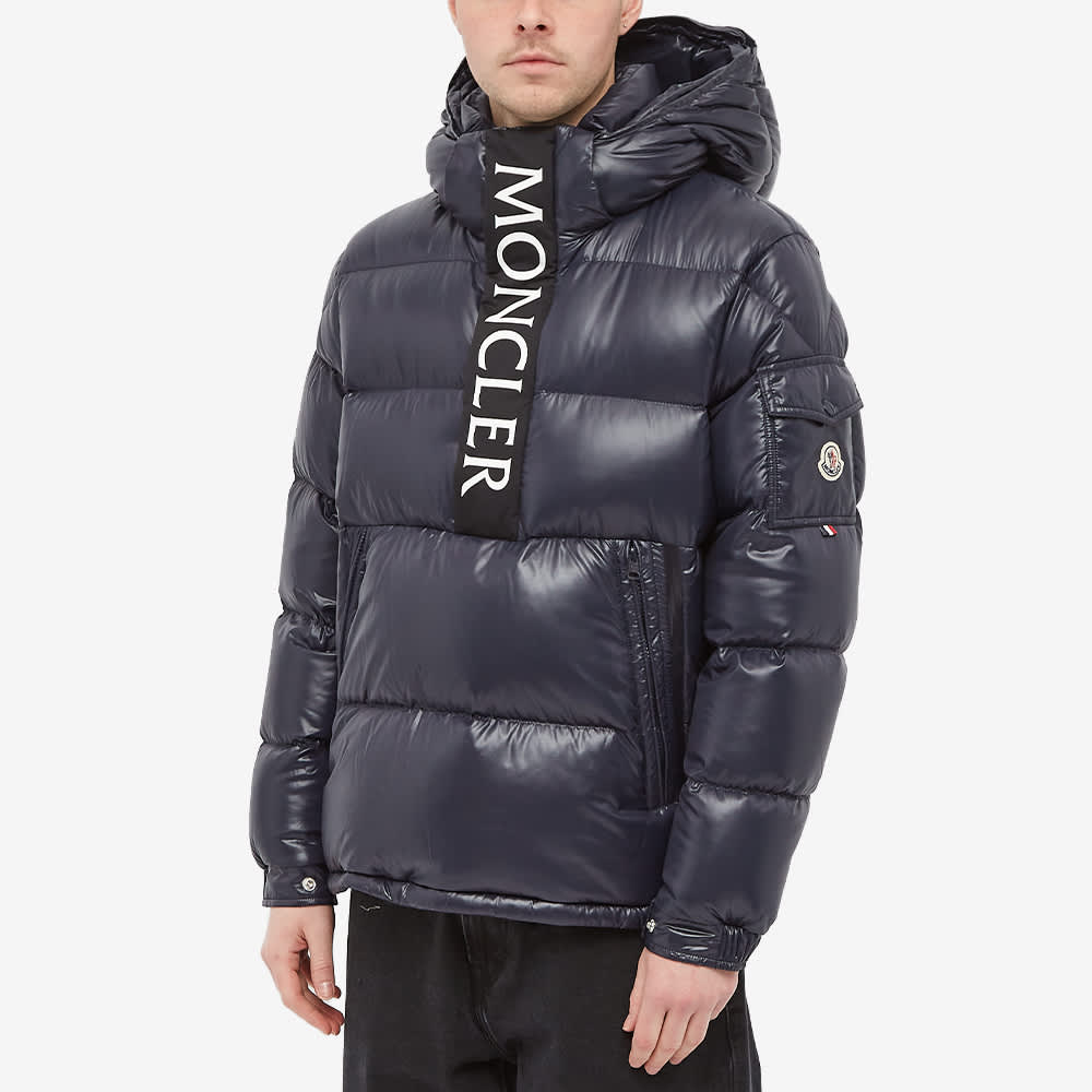 Moncler Maury Logo Popover Hooded Down Jacket Navy | END.