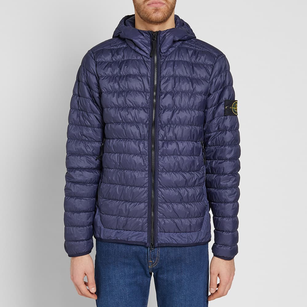Stone Island Garment Dyed Micro Yarn Down Hooded Jacket Inchiostro Blue END. (US)