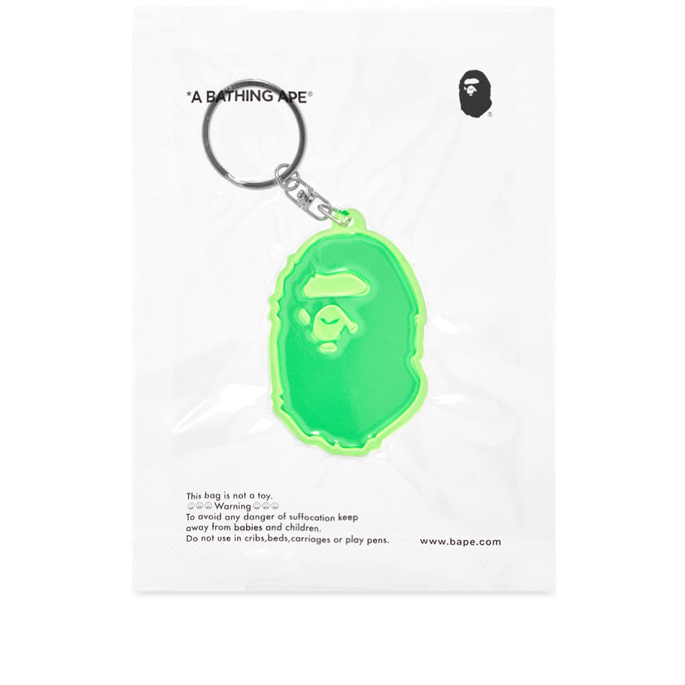 A Bathing Ape Ape Head Reflective Keychain Green END. (UK)