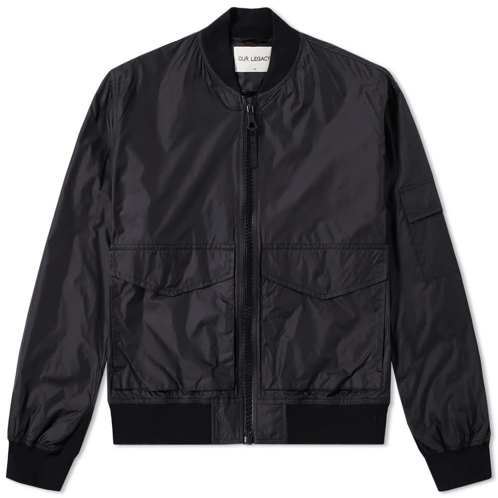Our Legacy Patch Pocket Bomber Jacket Silky Black END. (UK)