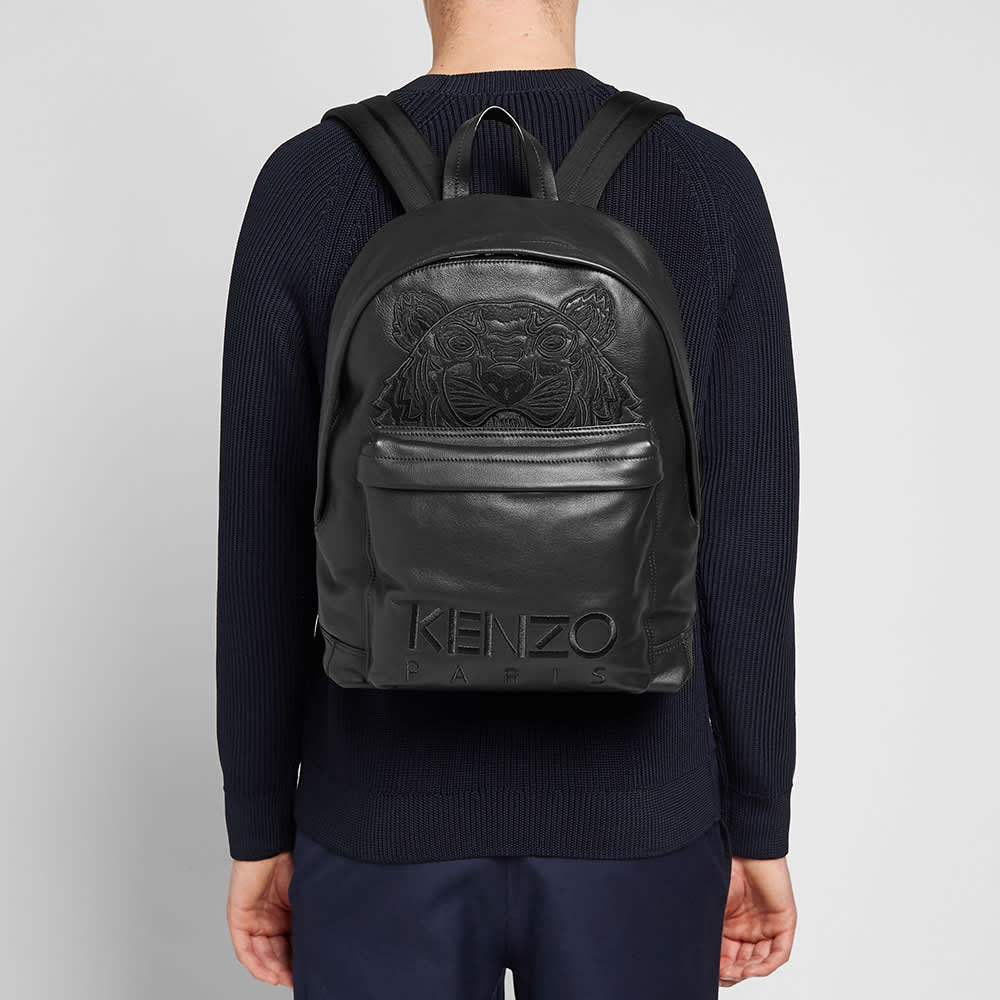 Kenzo Leather Tiger Backpack Black END.