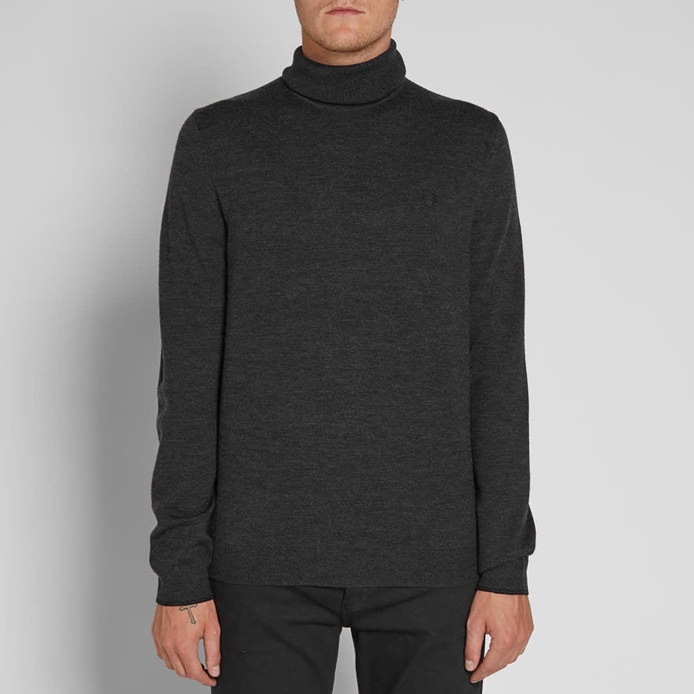 Fred Perry Classic Merino Roll Neck Sweater Charcoal Marl