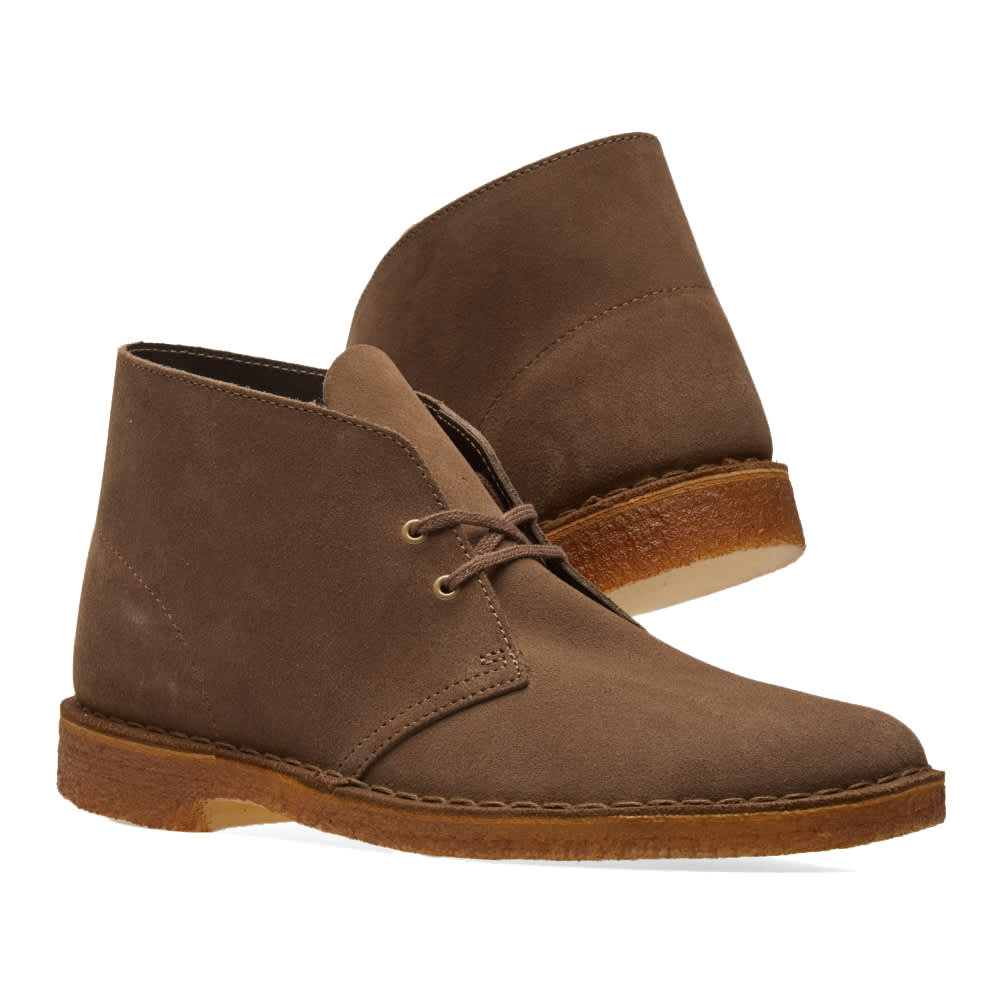 olive green clarks desert boots