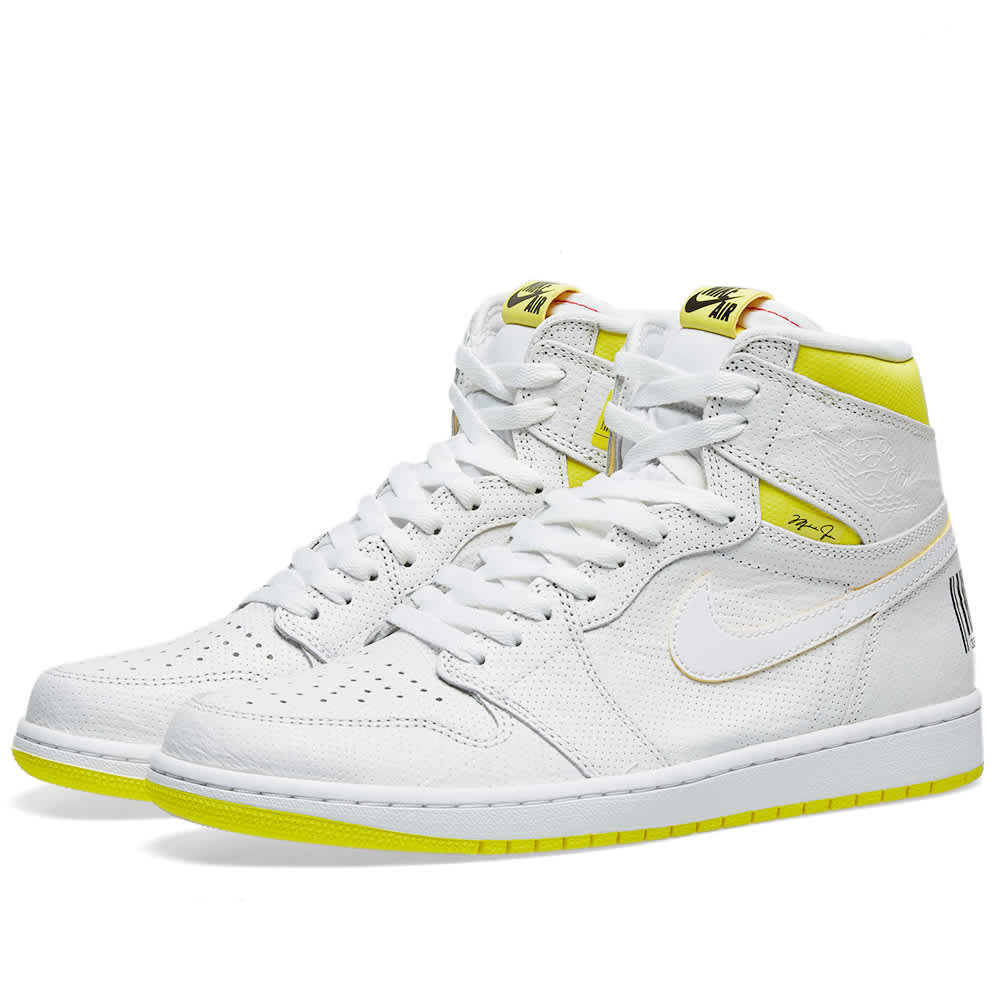 nike air jordan 1 yellow and white