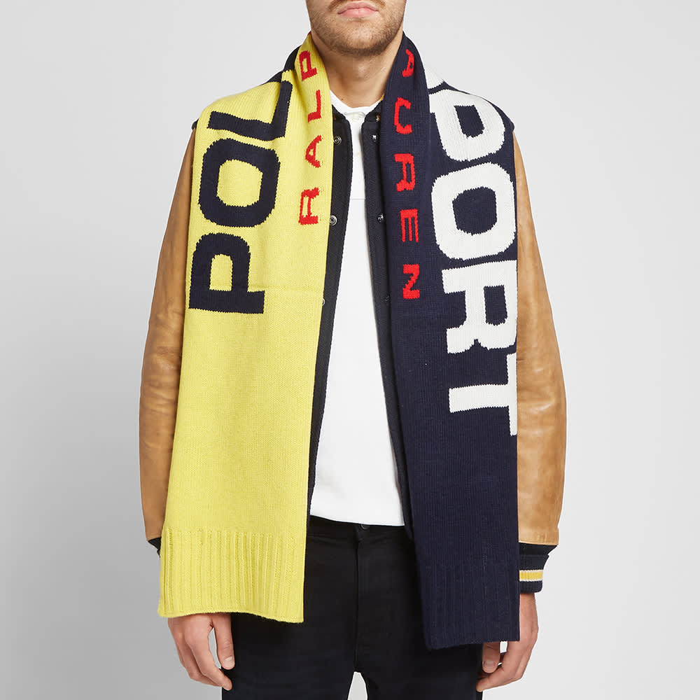 Polo Ralph Lauren Polo Sport Knit Scarf Yellow & Navy | END. (RU)