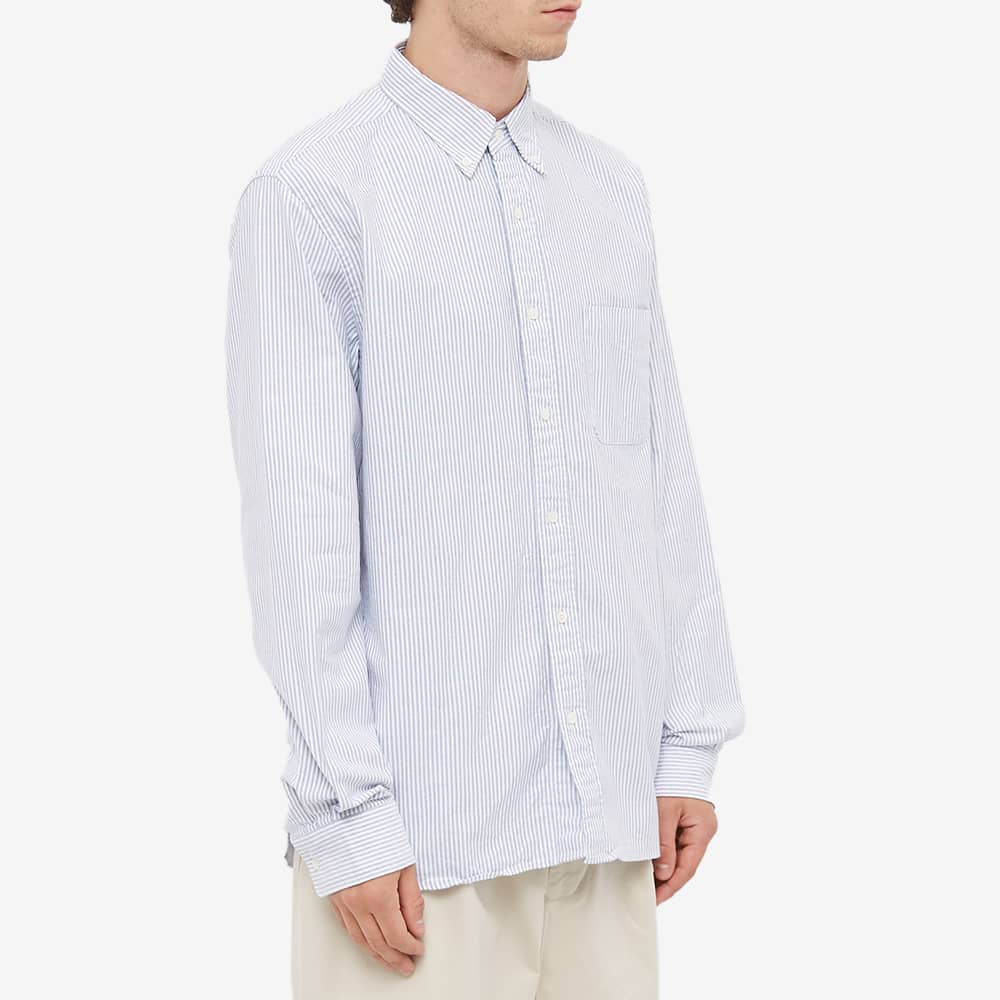 Beams Plus Button Down Candy Stripe Shirt Blue END. (UK)