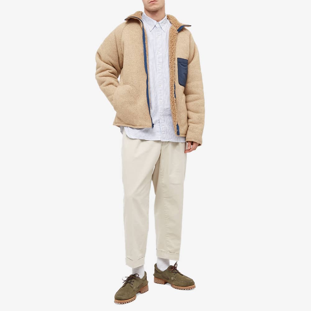 Beams Plus Button Down Candy Stripe Shirt Blue END. (UK)