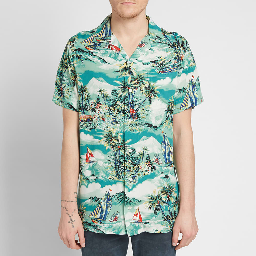 Polo Ralph Lauren Short Sleeve Hawaiian Vacation Shirt Stormy Tropical ...