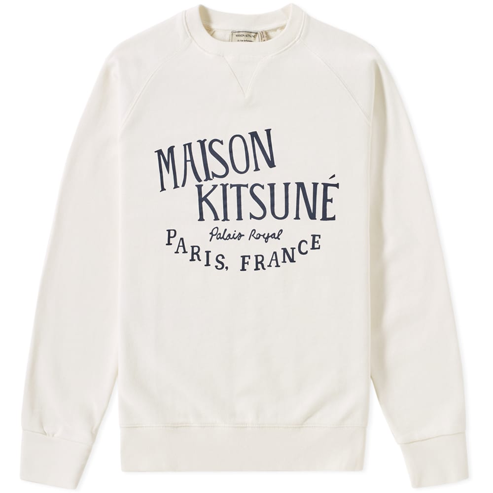 Maison KitsunÃ© Palais Royal Crew Sweat Latte | END. (Europe)
