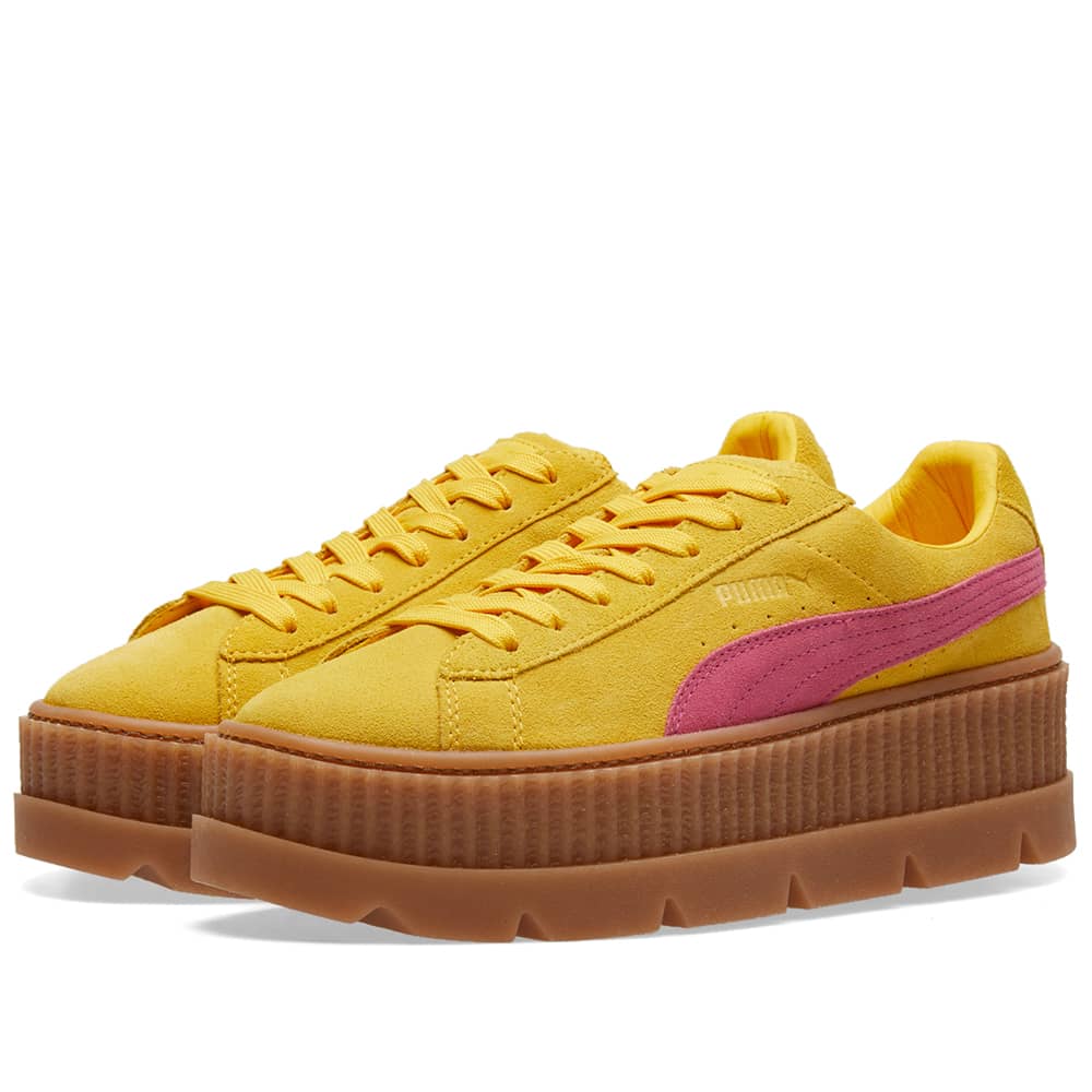 puma x fenty creepers yellow and pink