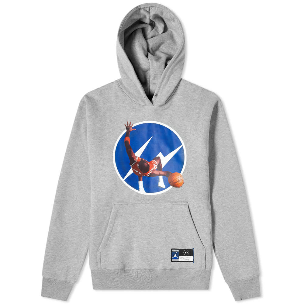 Jordan x fragment image pullover hoodie dark grey heather Clearance
