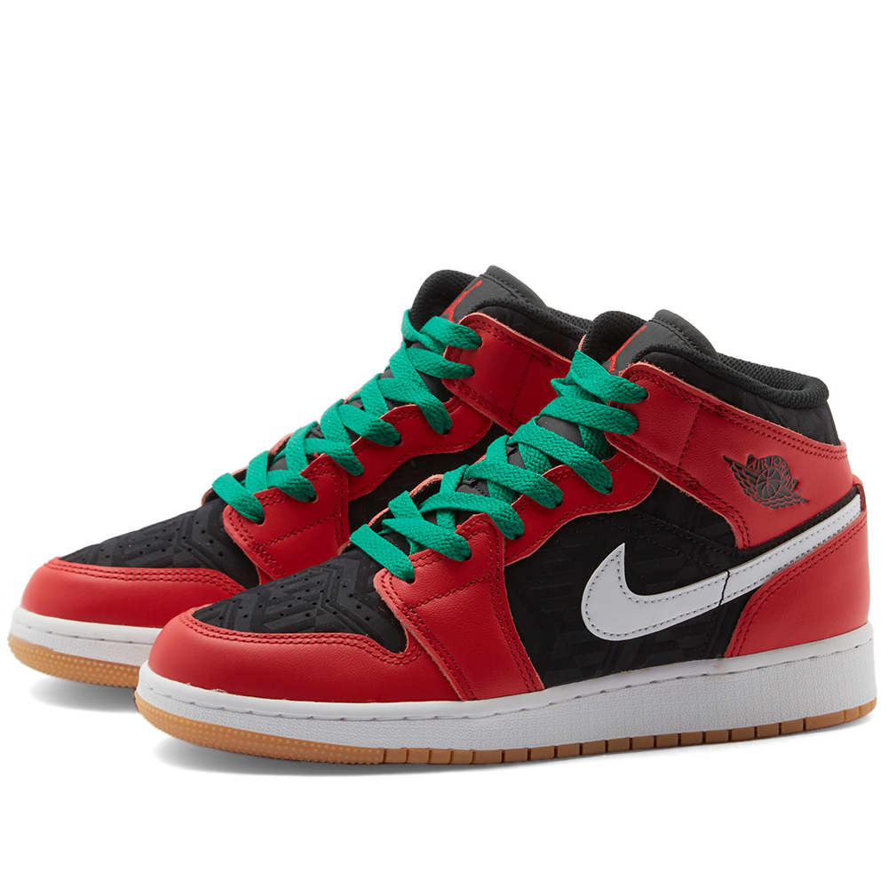 Air Jordan 1 Mid SE BG Black & Fire Red END. (FR)