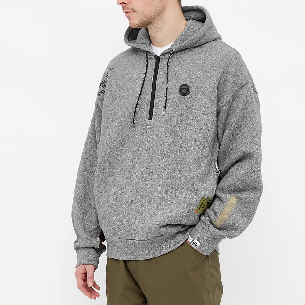 AAPE Half Zip Camo Detail Hoody Grey END.
