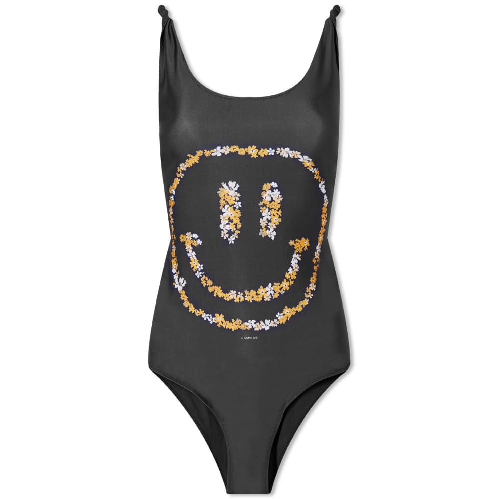 Ganni Smiley Face Swimsuit Black Jointemsprotocolsshops