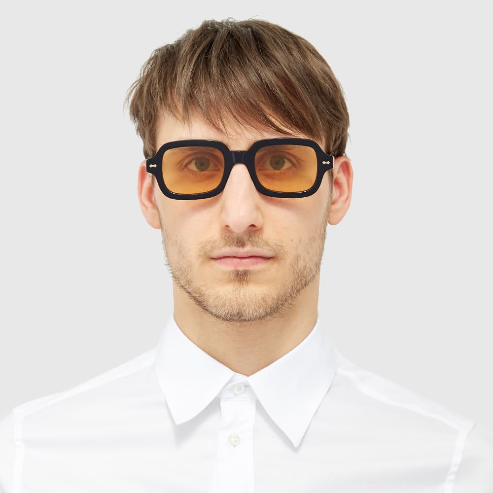 Gucci Vintage Square Frame Sunglasses - Black & Orange