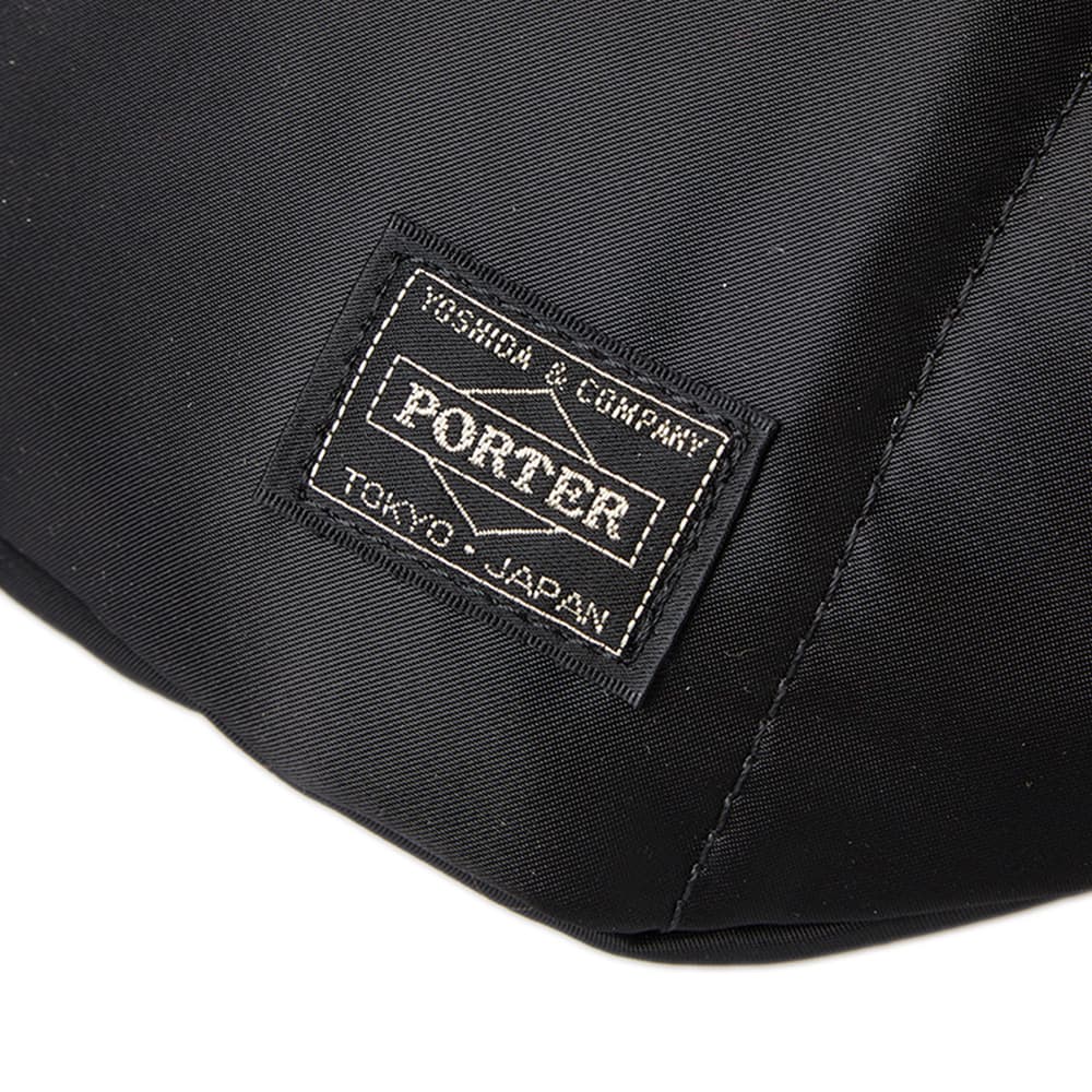 Porter Relax Waist Bag / Fanny Pack – Black Grain Leather & Nylon (10" Size) - View #10