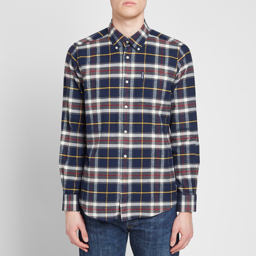 barbour highland check shirt navy