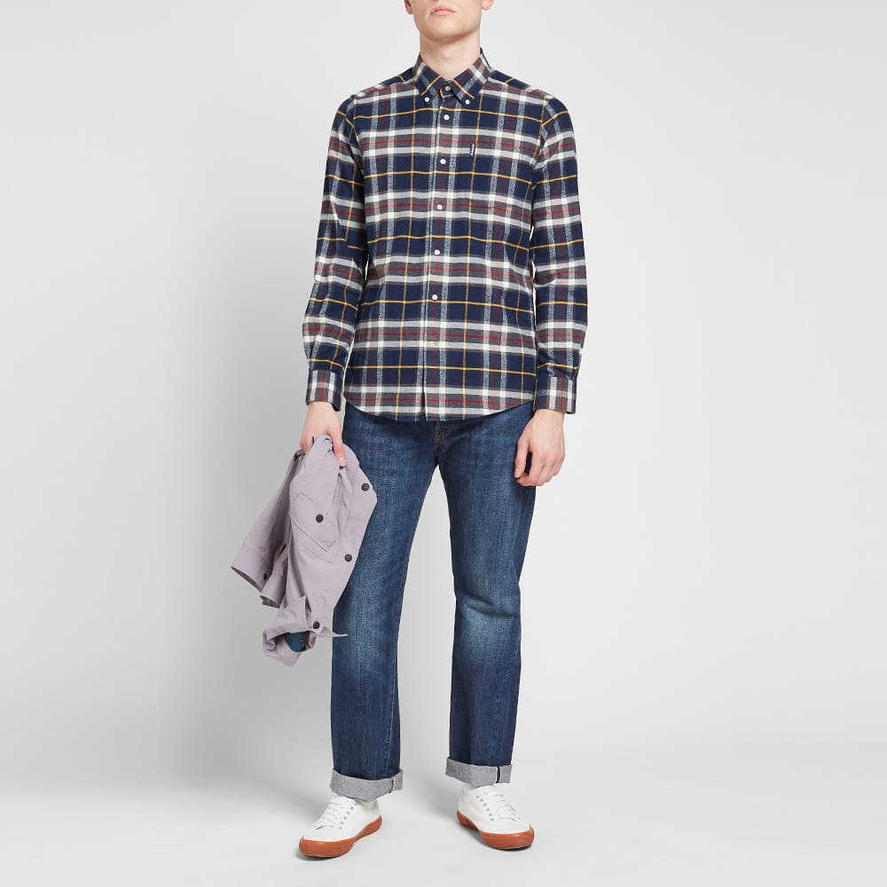 barbour highland check shirt navy
