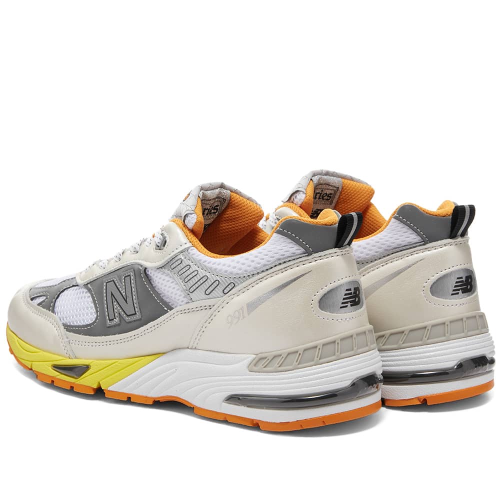 Aries x New Balance 991 - Made in England Orange & Silver ...
