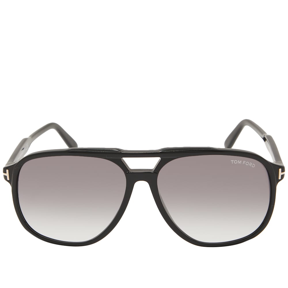 Tom Ford FT0753 Navigator Sunglasses Shiny Black & Gradient Smoke END