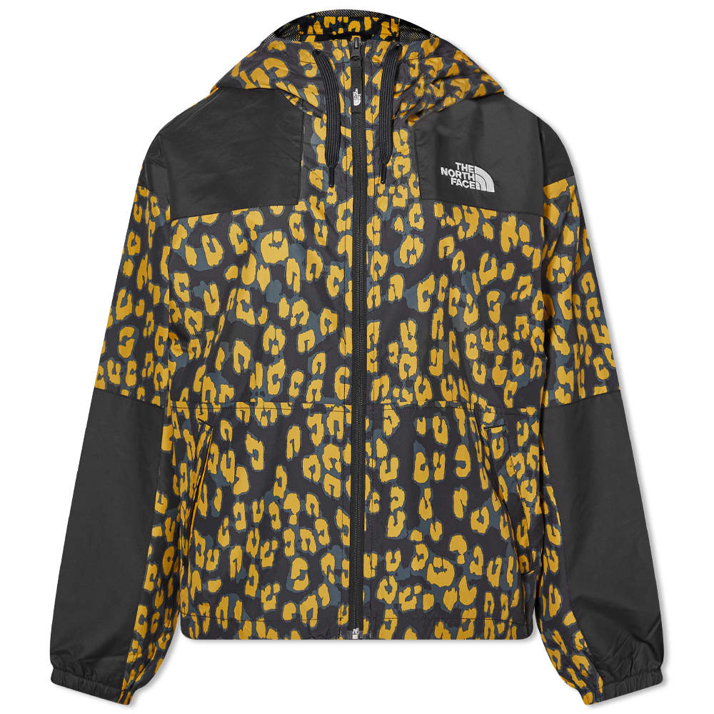 The North Face Windbreaker Leopard Print Jacket Arrowwood & Yellow