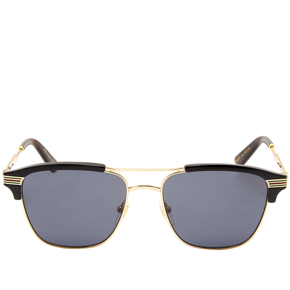 Gucci Vintage Web Sunglasses Gold And Grey End Uk