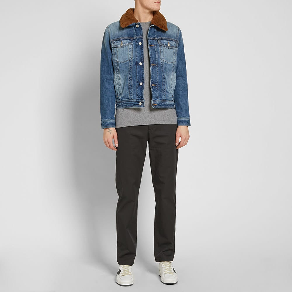 AMI Wool Collar Denim Jacket Used Blue END.