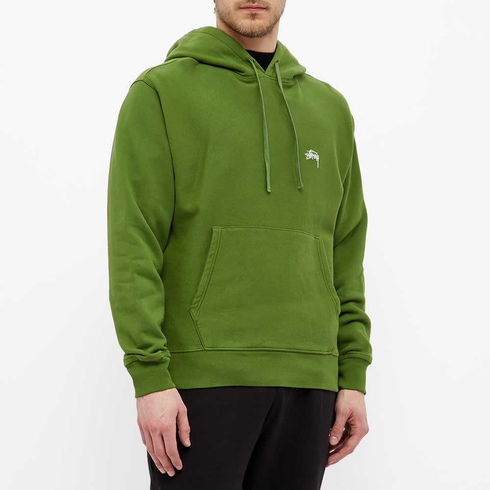 Stussy stock logo hoodie green clearance