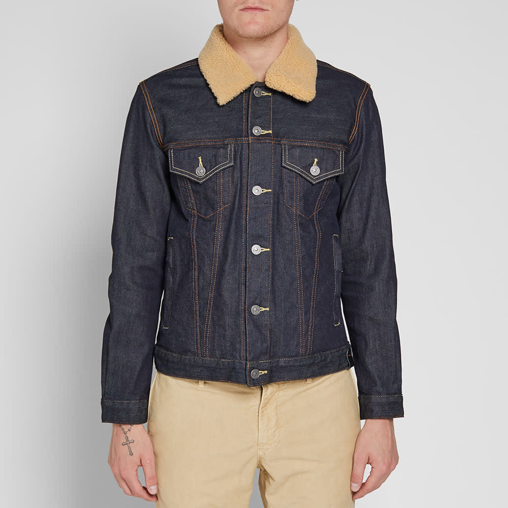 Coach Shearling Collar Denim Jacket Dark Denim END. (US)