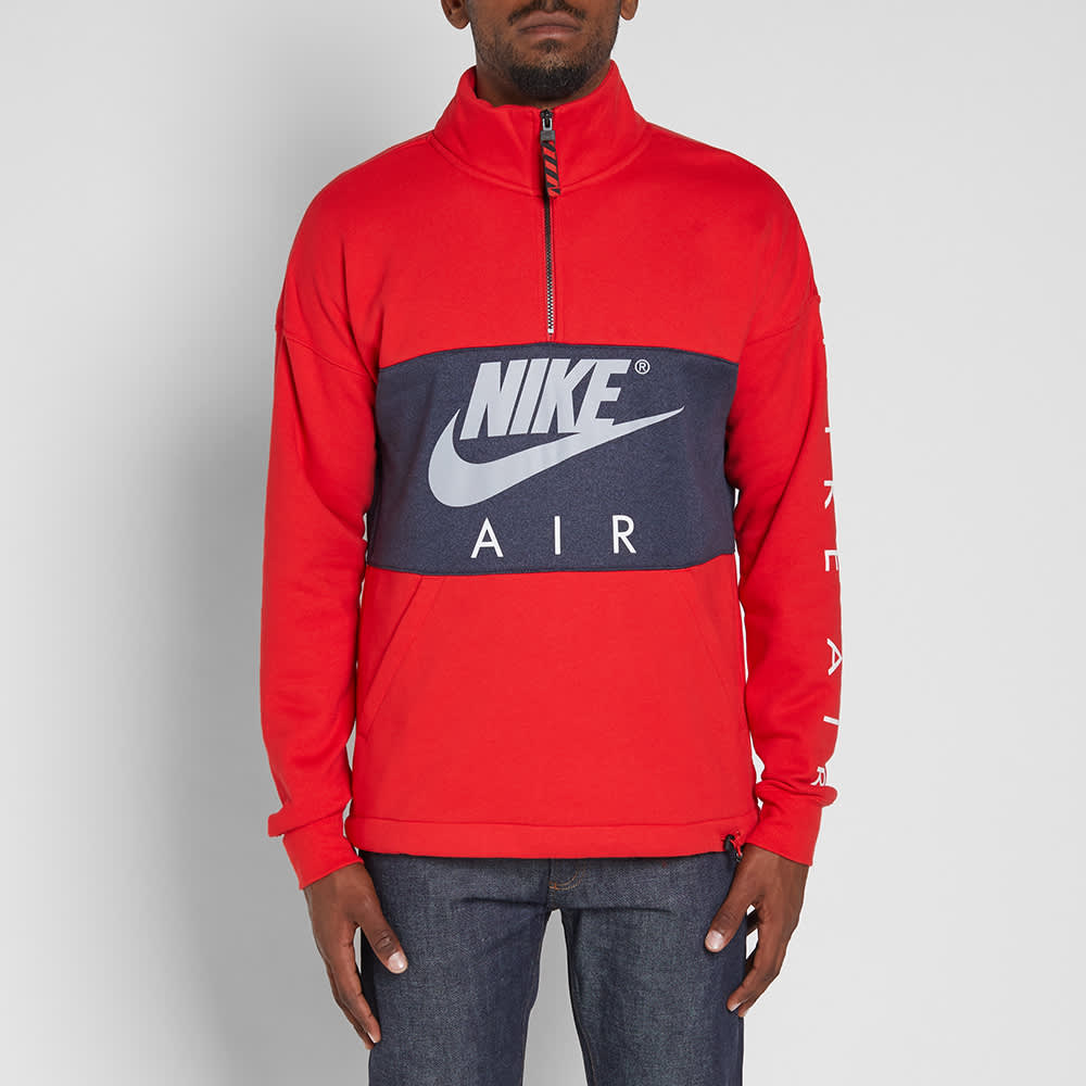mens red nike half zip