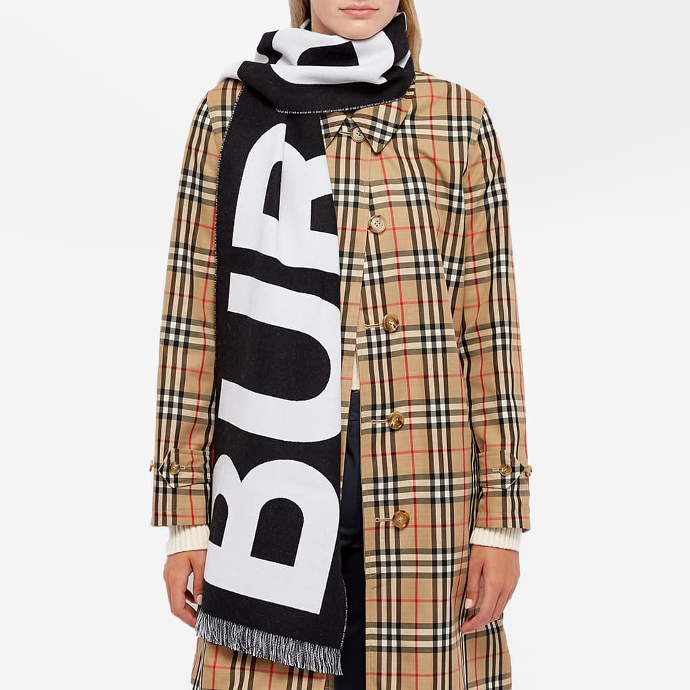 Burberry Text Logo Scarf Black END. (US)