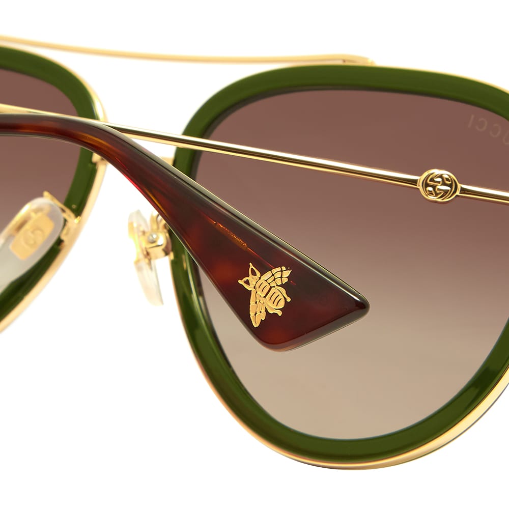 gucci aviator sunglasses green and red