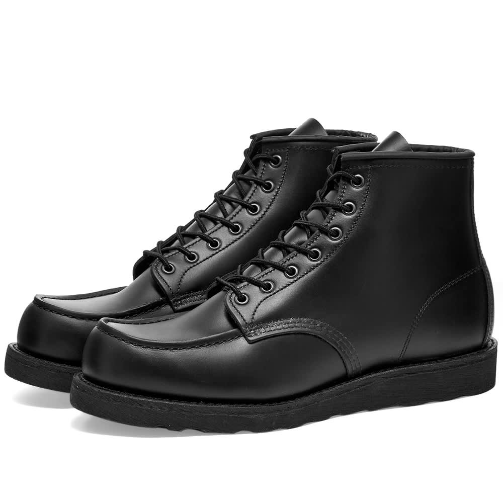Red Wing 8137 Heritage Work 6" Moc Toe Boot All Black Chrome END.