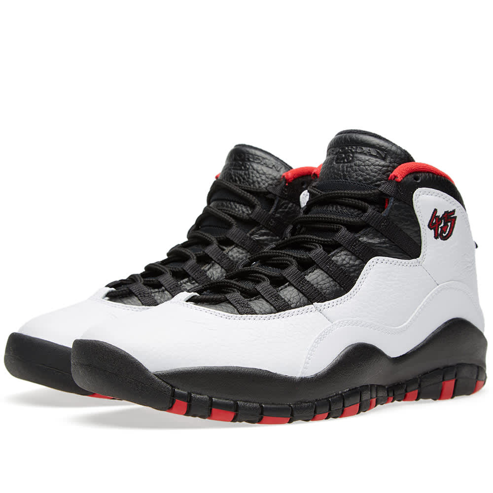 Nike Air Jordan X Retro 'Double Nickel' White, Black & True Red END.