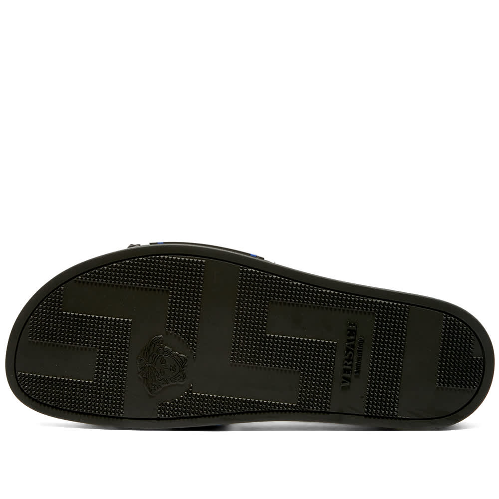 Versace Logo Pool Slide Black, White & Blue END. (US)