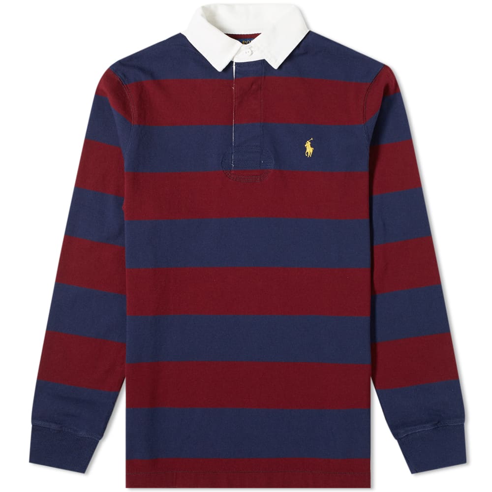 Polo Ralph Lauren Stripe Rugby Shirt French Navy & Classic Wine | END. (ES)