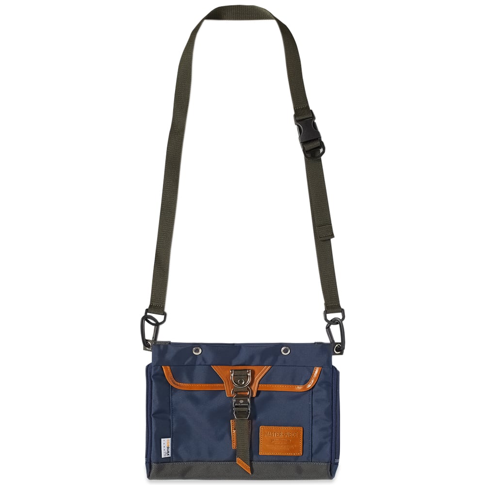 MasterPiece Potential Leather Trim Sacoche Bag Navy END.