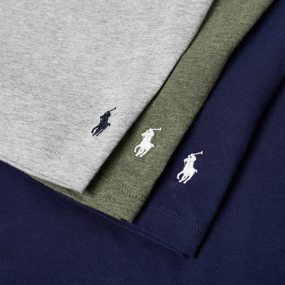 Polo Ralph Lauren Crew Base Layer Tee 3 Pack Navy, Grey & Moss END