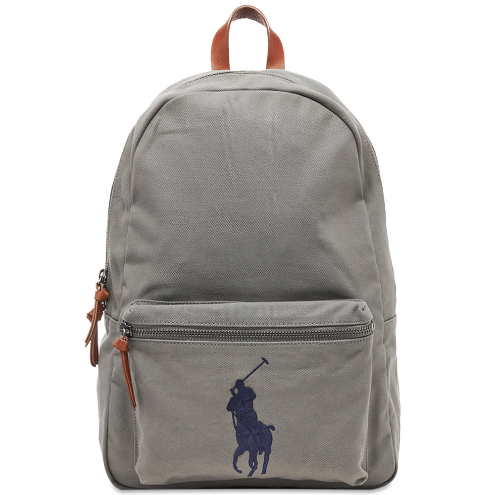 Polo Ralph Lauren Polo Player Canvas Backpack College Grey END.