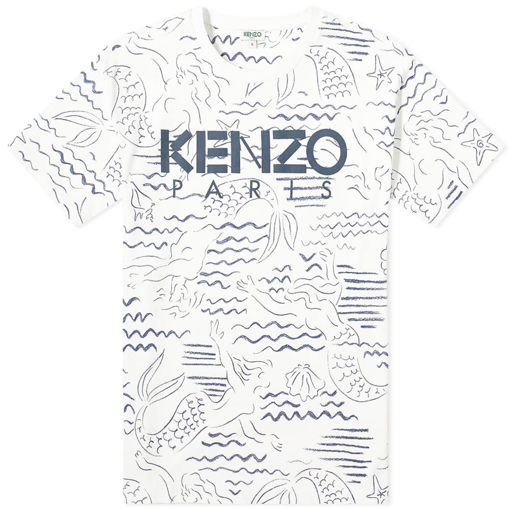 Kenzo All Over Print Logo Tee White END.