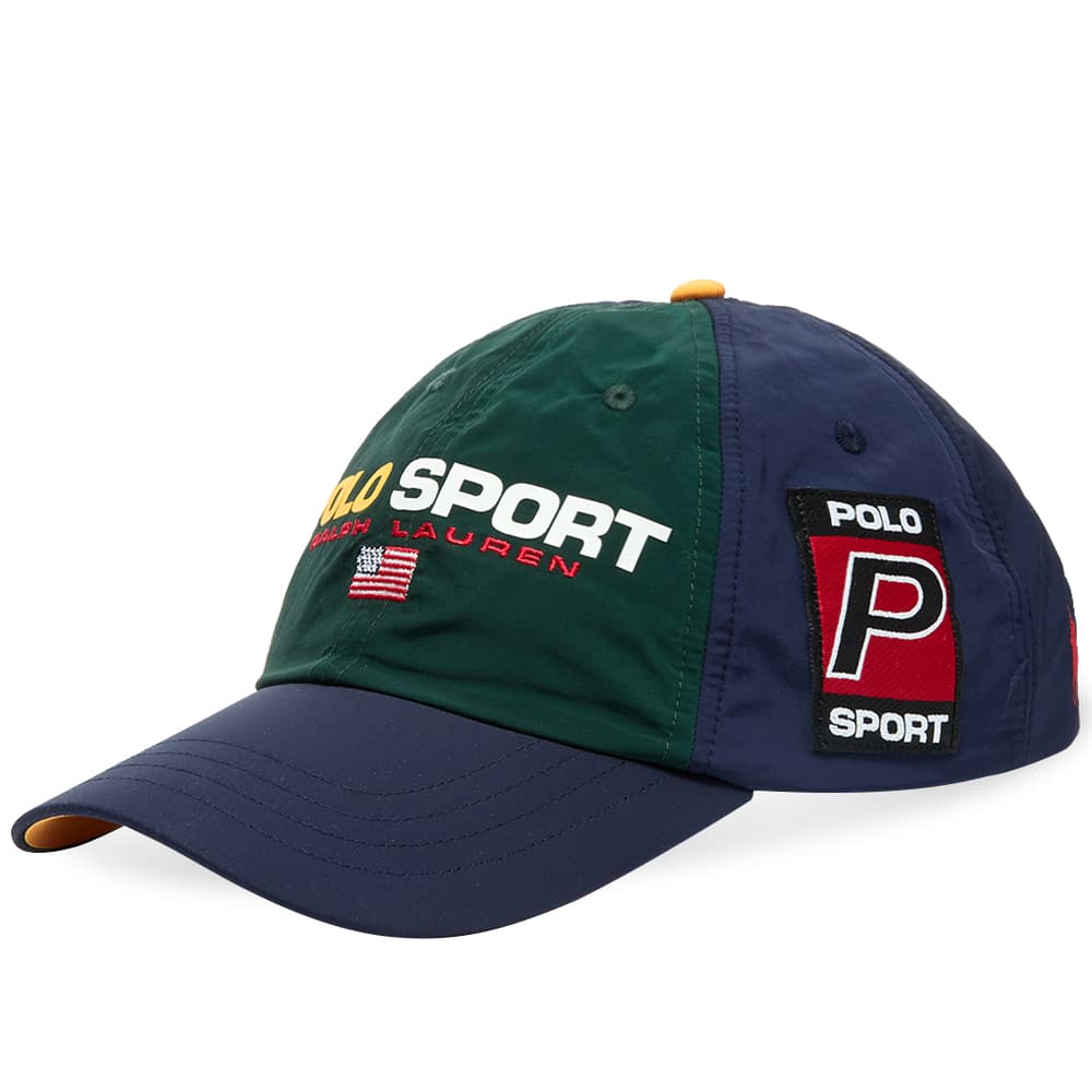 Polo Ralph Lauren Sport Multi Logo Baseball Cap College Green & Cruise