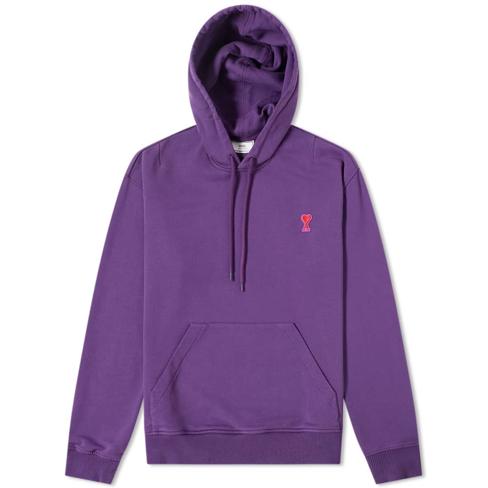 AMI Heart Logo Patch Popover Hoody Violet | END. (UK)