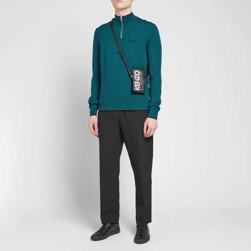 Kenzo Leather Logo Phone Holder On Strap Black END. (US)