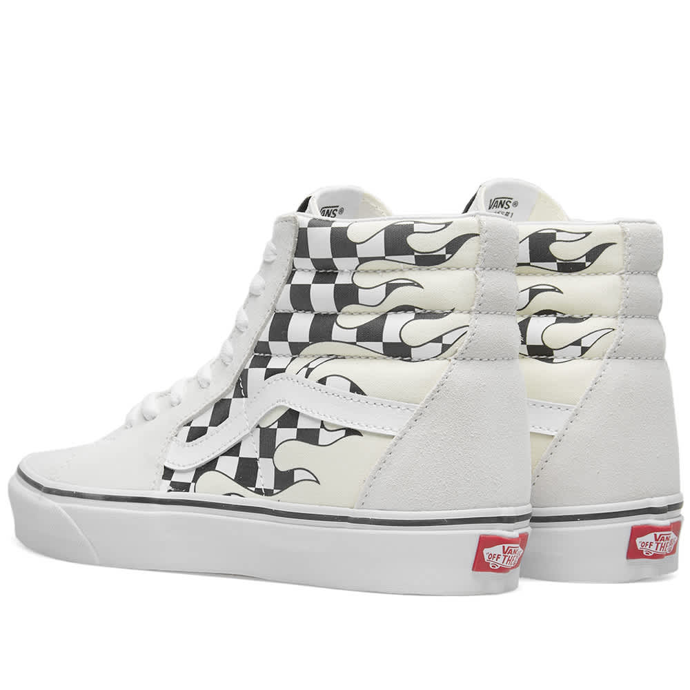 Vans SK8Hi Checker Flame Classic White & True White END. (IE)
