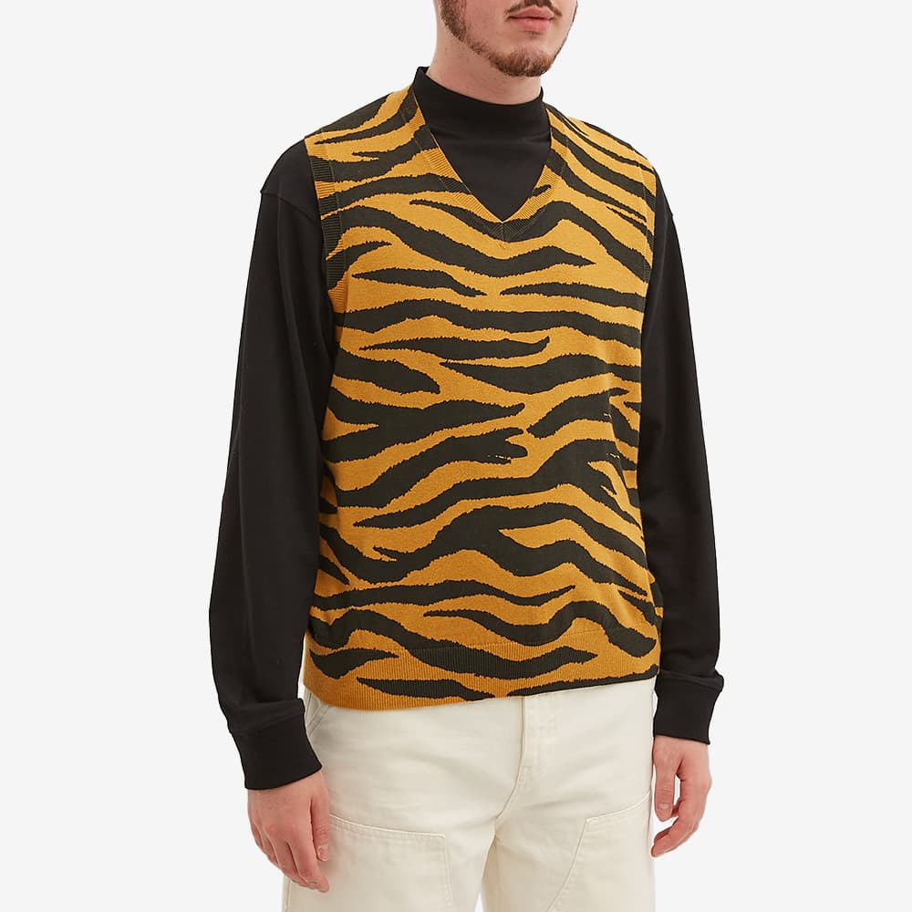 Stussy Tiger Printed Sweater Vest Mustard END. (Europe)