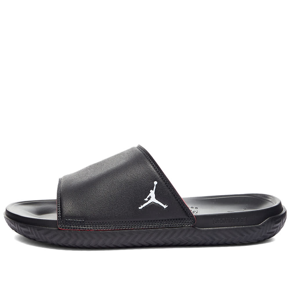 Air Jordan Play Slide Black, Red & Photon Dust END. (SE)